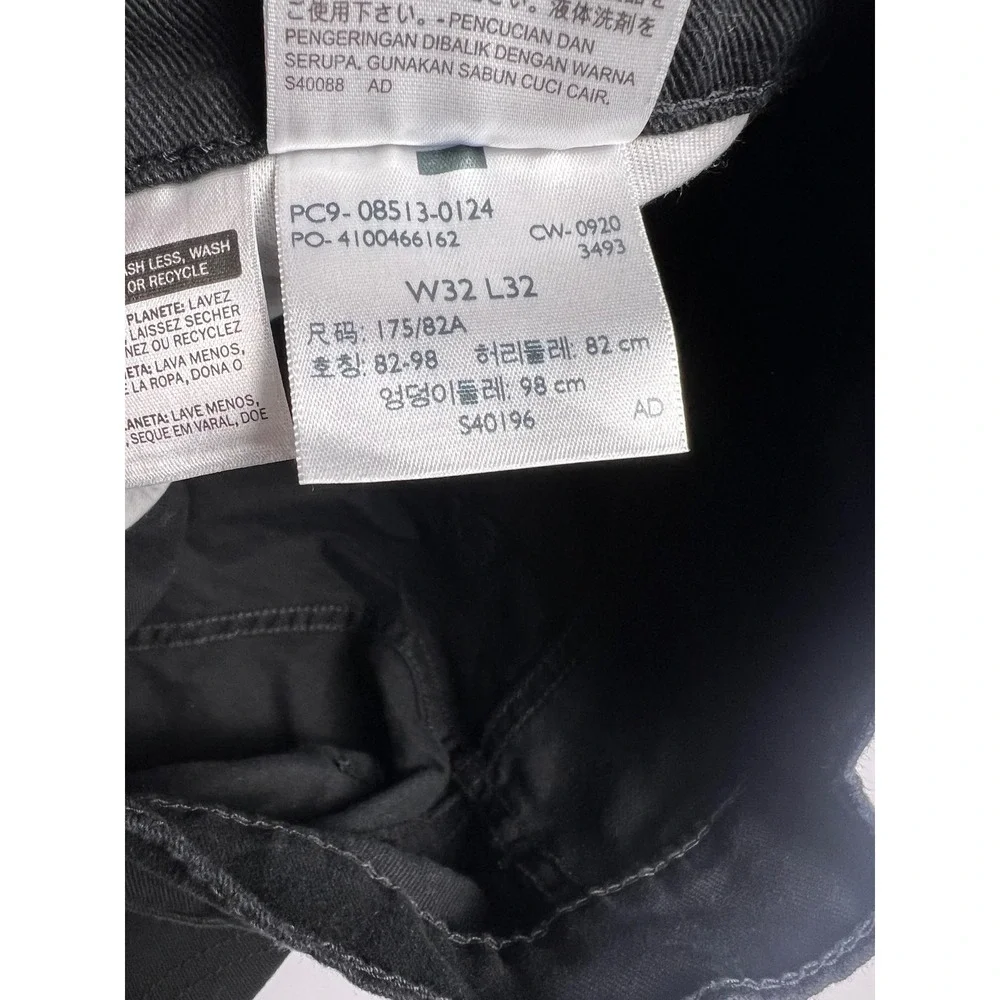 Levis 513 Slim Straight Jeans Mens 32x32 Black Denim Casual Pants 08513-0124